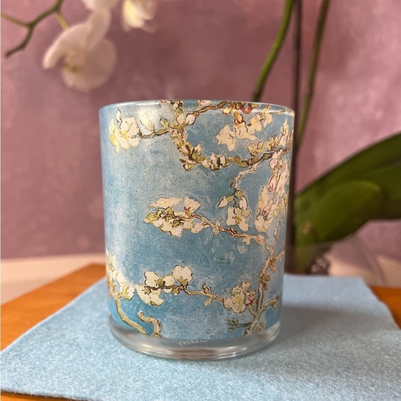 Van Gogh Almond Blossom Floral Candle Holder w inner holder and three tea lights - Picture 4 of 9